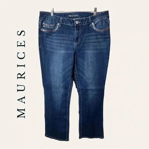 0854.‎ MAURICES JEANS MEDIUM WASH IN COLOR SIZE 15/16